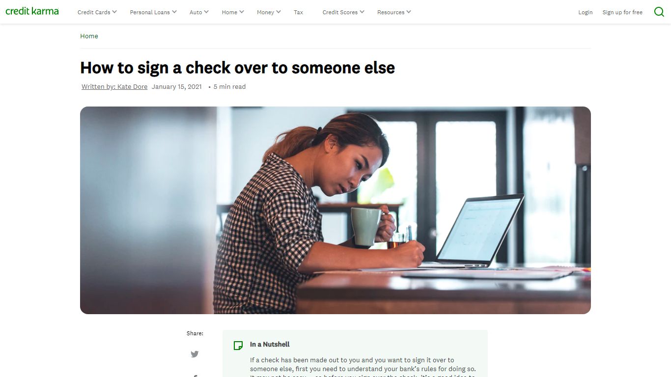 How To Sign a Check Over to Someone Else | Credit Karma