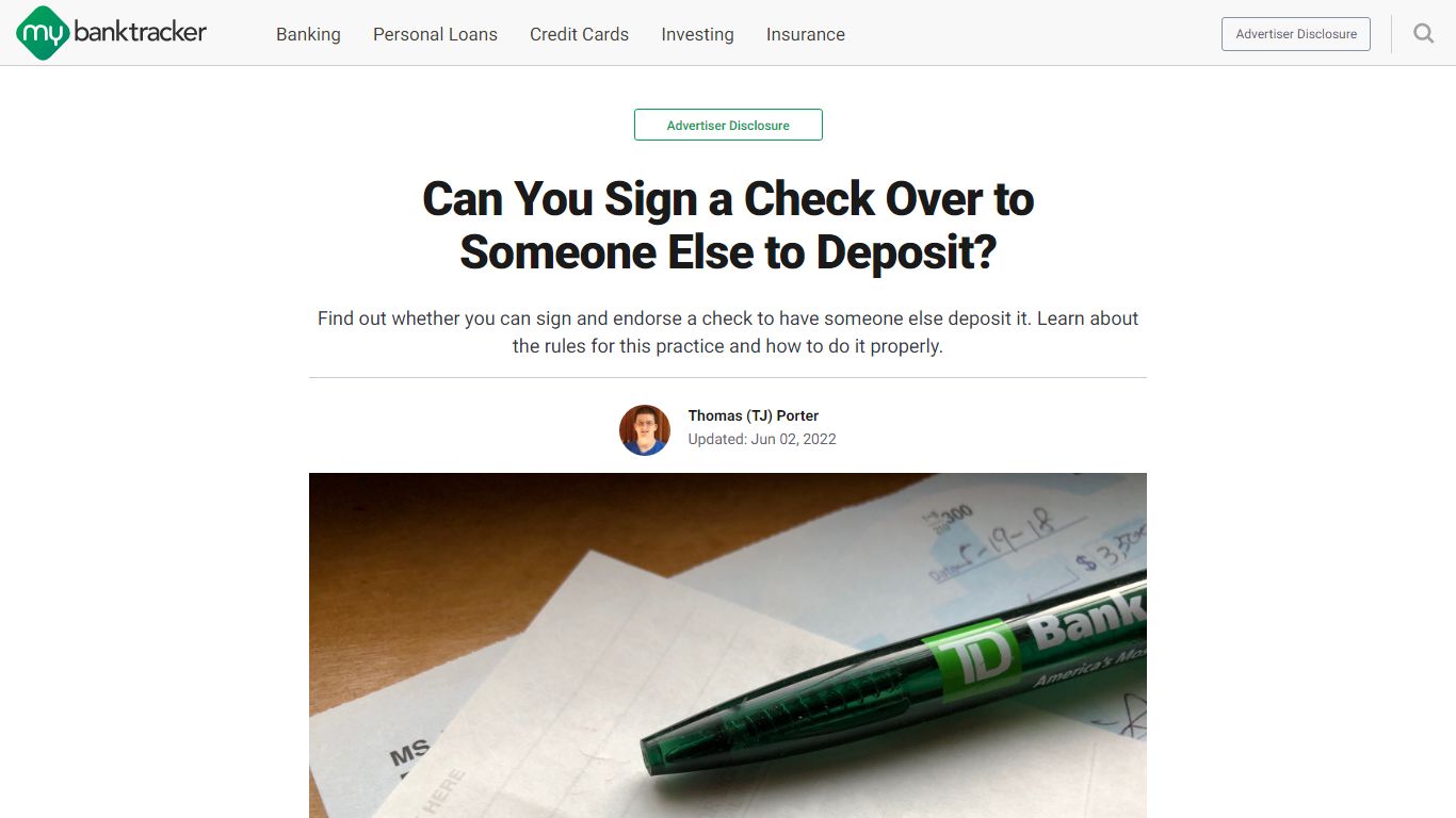 Can You Sign a Check Over to Someone Else to Deposit?